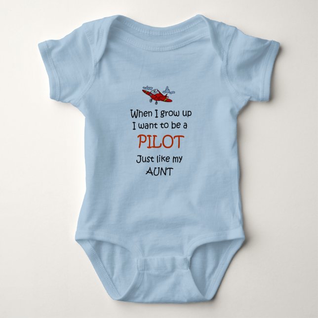 When I grow up Pilot Baby Bodysuit (Front)