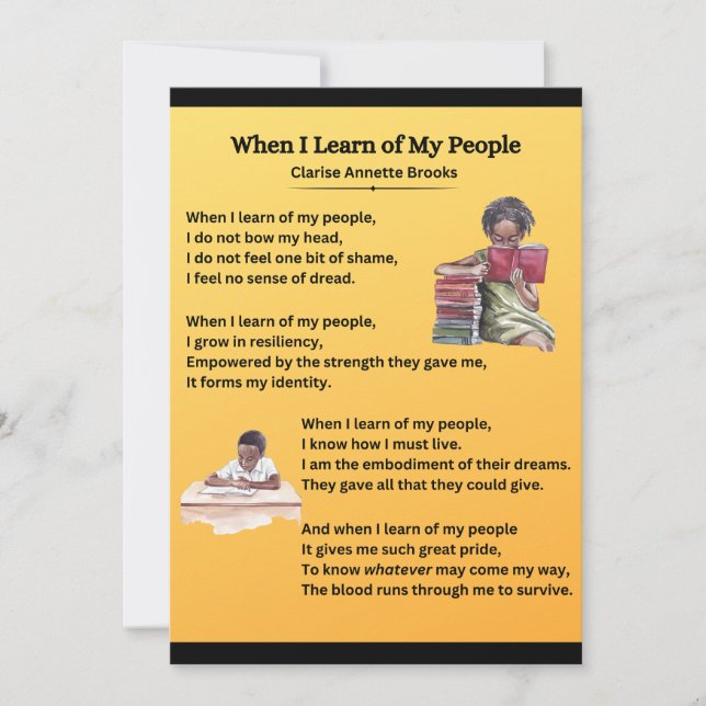 WHEN I LEARN FROM OF MY PEOPLE - FLAT GIFT CARD (Front)