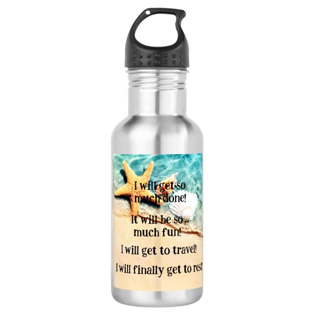 When I Retire stainless steel water bottle (Front)