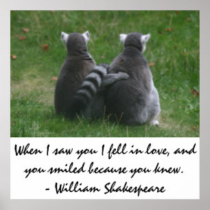 When I saw you I fell in love - Lemur love Poster