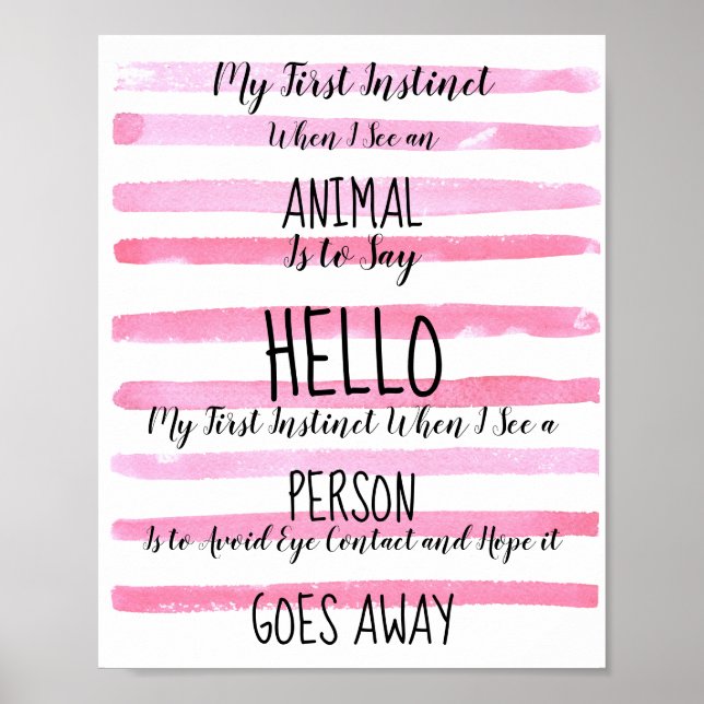 When I See an Animal, I Say Hello Poster (Front)