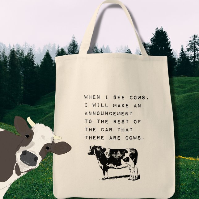 When I See Cows, Cow Lover Meme Tote Bag (Creator Uploaded)