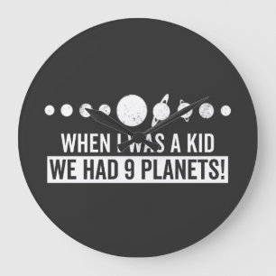 When i was a kid whe had 9 planets! large clock