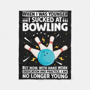 When I Was Younger Bowling Funny Humour Gag Bowler Fleece Blanket