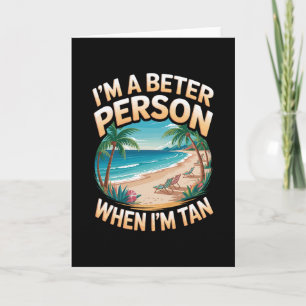 When I'm Tan Vintage Palm Trees Ocean Retro Beach Card