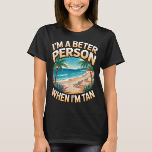 When Im Tan Vintage Palm Trees Ocean Retro Beach T-Shirt