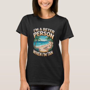 When I'm Tan Vintage Palm Trees Ocean Retro Beach T-Shirt