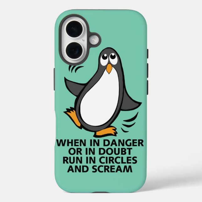 When in Danger or in Doubt  Funny Penguin Graphic Case-Mate iPhone Case (Back)