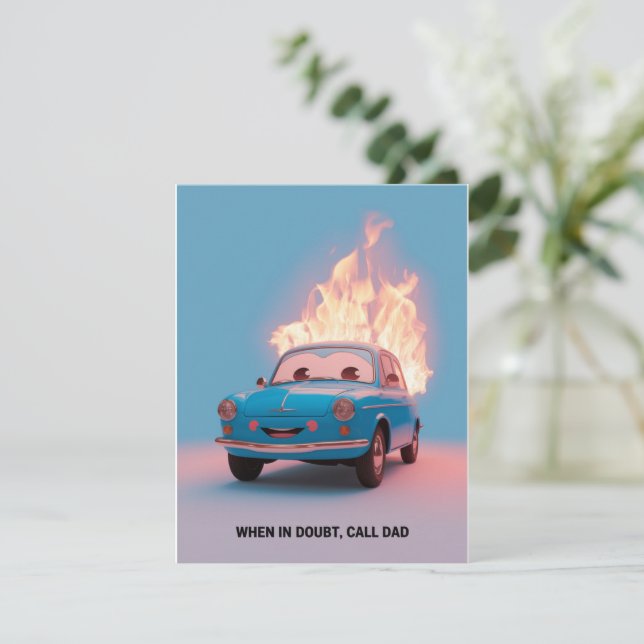 When In Doubt Call Dad Funny Father's Day For Dad  Holiday Card (Standing Front)