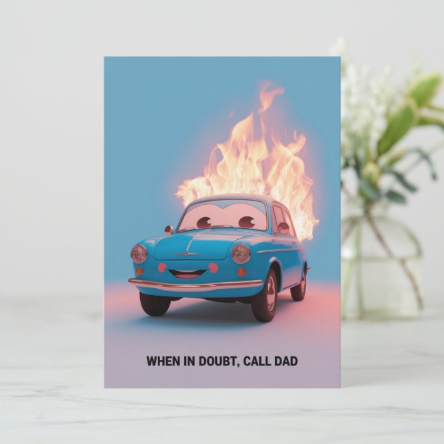 When In Doubt Call Dad Funny Father's Day For Dad  Invitation (Standing Front)