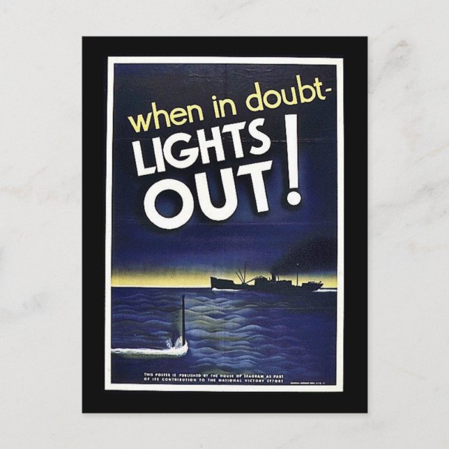 When In Doubt Lights Out! Postcard (Front)