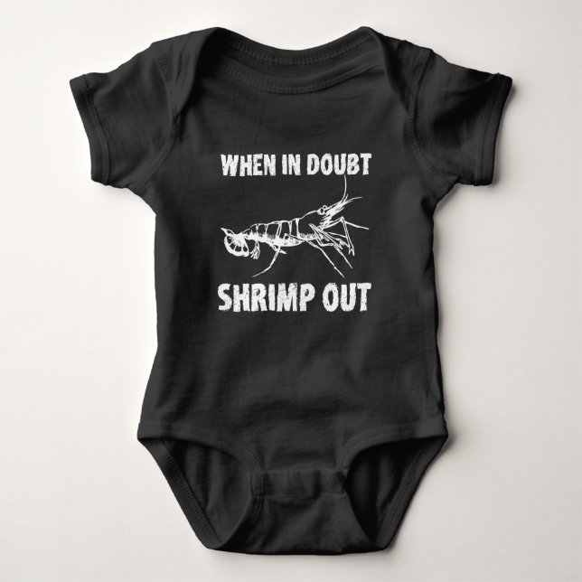 When in Doubt Shrimp out Funny Jiu Jitsu Baby Bodysuit (Front)