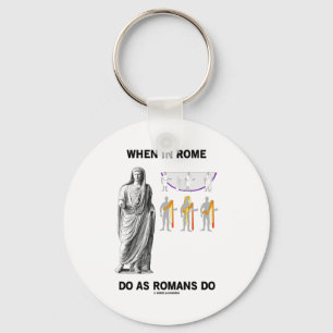 When In Rome Do As Romans Do (Toga Clothing) Key Ring