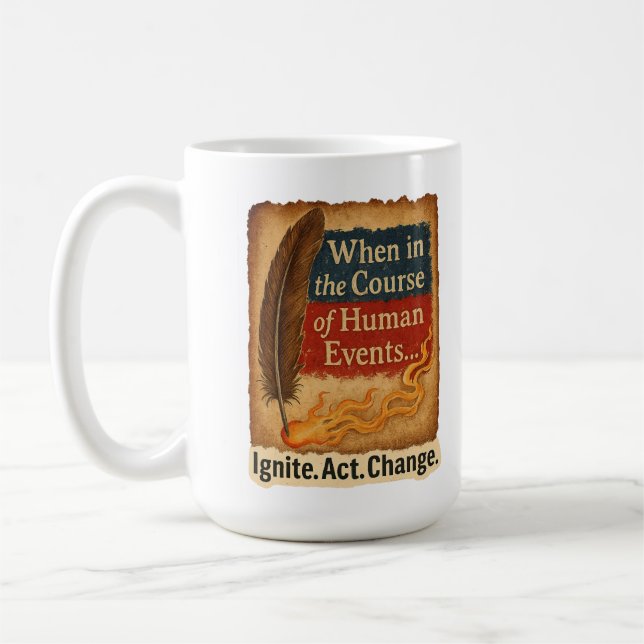 When in the Course of Human Events – Quill Flame Coffee Mug (Left)