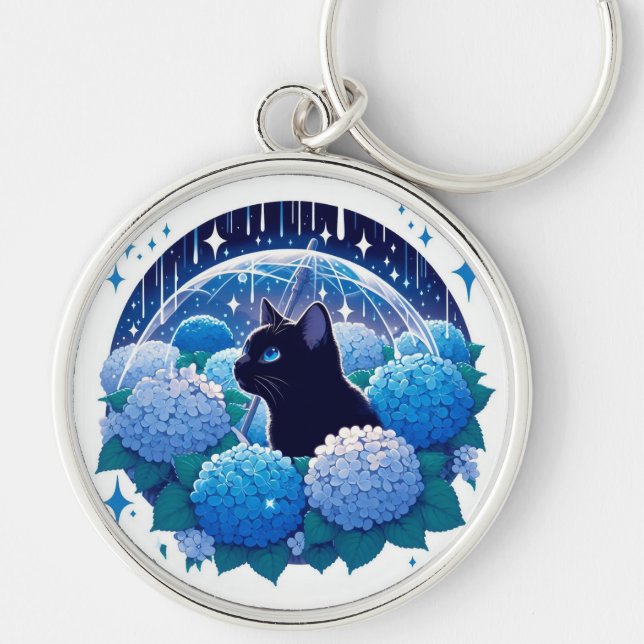 When it rains cat is still something beautiful key ring (Front)