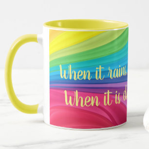 When It Rains Look For Rainbows Add A Name Gift Mug