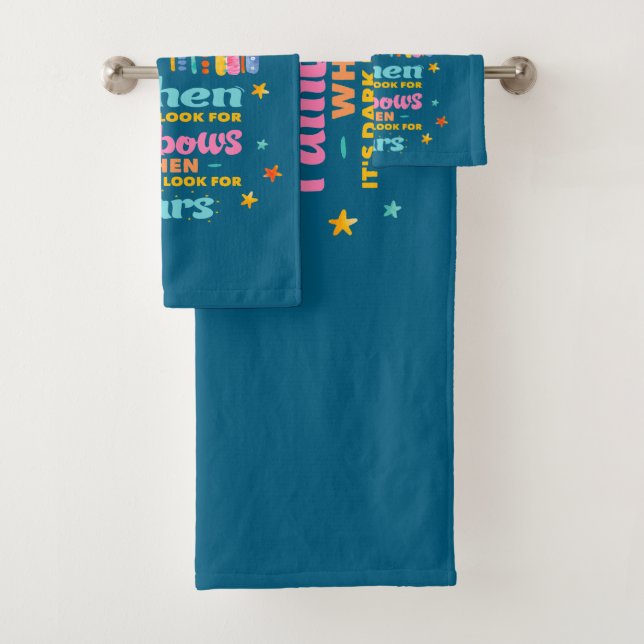 When It Rains Look For Rainbows Bath Towel Set (Insitu)