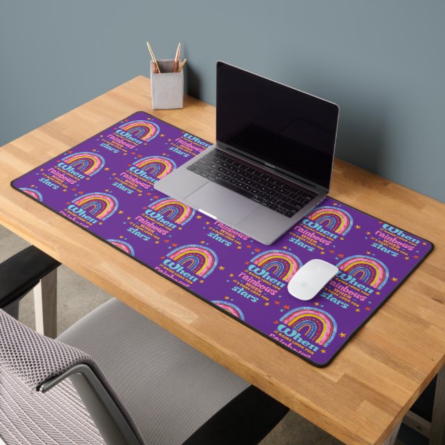 When It Rains Look For Rainbows Desk Mat (Office 2)