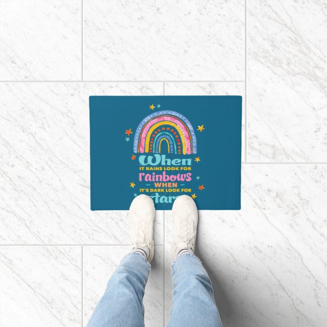When It Rains Look For Rainbows Doormat (Indoor)