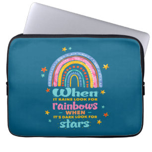 When It Rains Look For Rainbows Laptop Sleeve