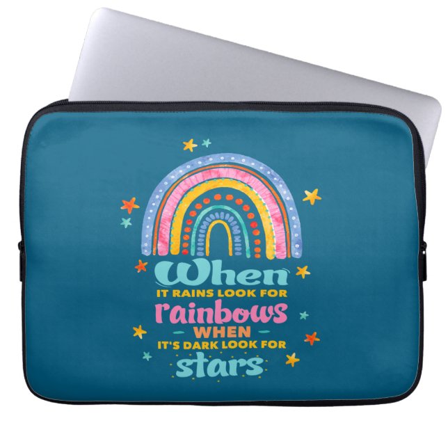 When It Rains Look For Rainbows Laptop Sleeve (Front)