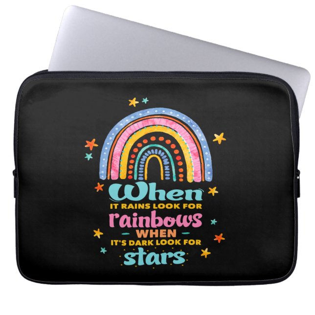 When It Rains Look For Rainbows Laptop Sleeve (Front)