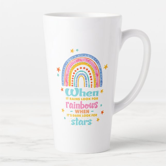 When It Rains Look For Rainbows Latte Mug (Right)
