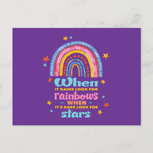 When It Rains Look For Rainbows Postcard (Front)