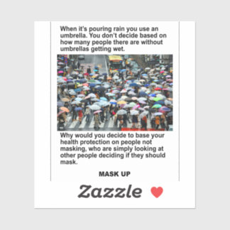 When it's raining use an umbrella vinyl sticker