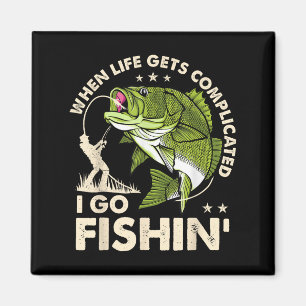 When Life Gets Complicated I Go Fishin - Funny Fis Magnet