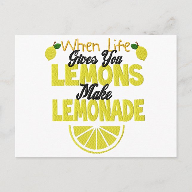 When Life Gives Lemons (add own background colour) Postcard (Front)