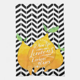 When Life Gives Lemons Make Lemon Bars Chevron Tea Towel