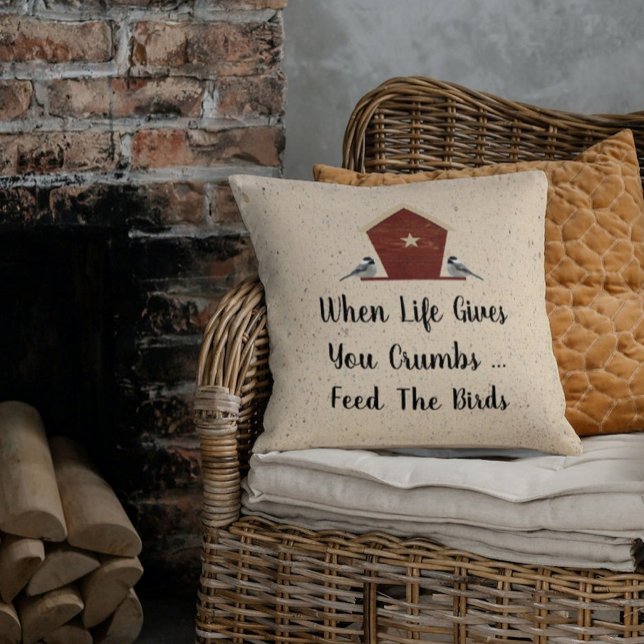 When Life Gives You Crumbs Feed The Birds Pillow (Creator Uploaded)