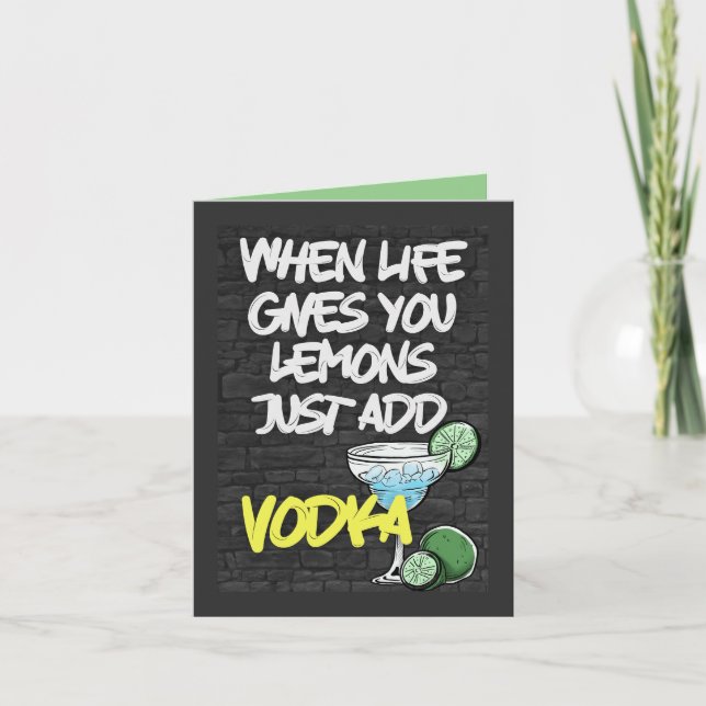 When Life Gives you Lemon Just Add VODKA! Funny   Invitation (Front)