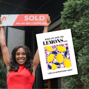 When Life Gives You Lemons Call a Great Real Estat Postcard