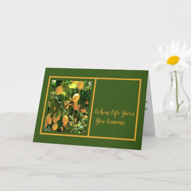WHEN LIFE GIVES YOU LEMONS/ENCOURAGEMENT/HUMOR CARD (Small Plant)
