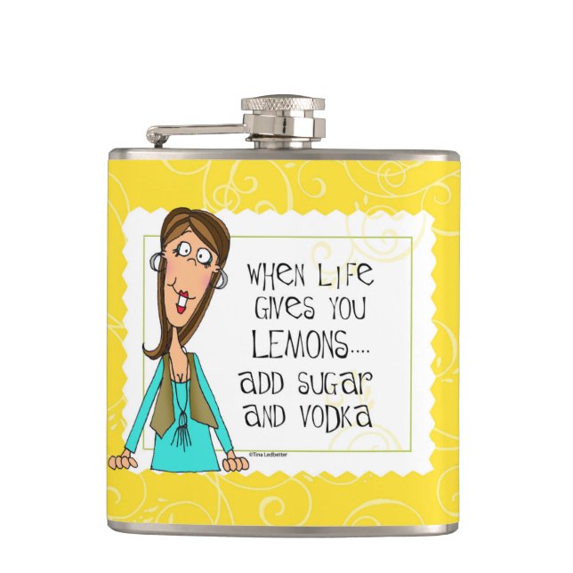 when life gives you lemons flask (Front)
