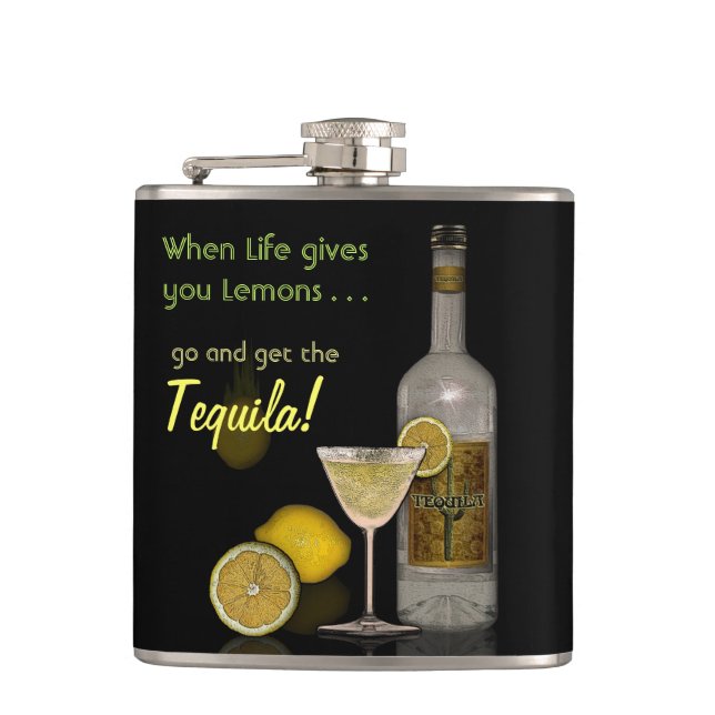 When Life gives you Lemons... Hip Flask (Front)