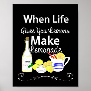 When Life Gives You Lemons Inspirational Quote Poster