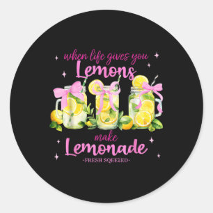 When Life Gives You Lemons Make Lemonade Coquette  Classic Round Sticker