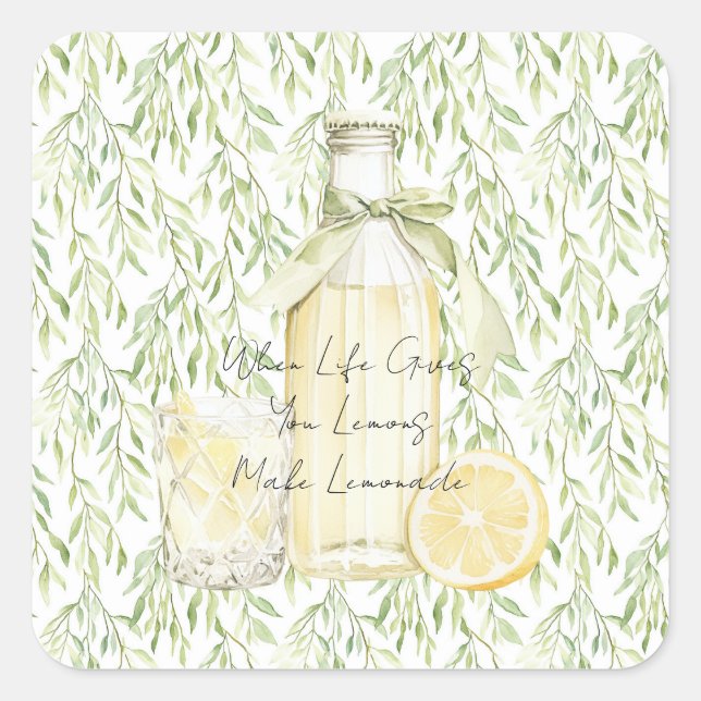 When Life Gives You Lemons Make Lemonade Square Sticker (Front)