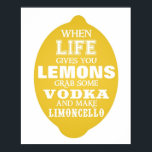 When Life gives you Lemons Make Limoncello Poster<br><div class="desc">So when life is hard grab some vodka and party!</div>