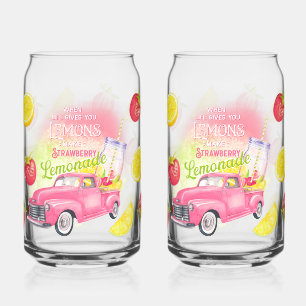 'When Life Gives You Lemons, Make Strawberry Lemon Can Glass