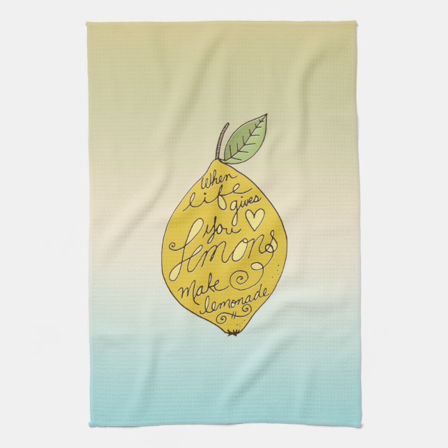 When Life Gives you Lemons Ombre     Tea Towel (Vertical)