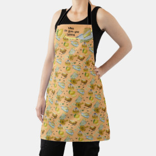when life gives you lemons pattern apron