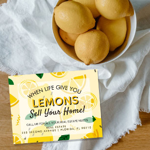 When Life Gives You Lemons Sell Your Home Real Announcement Postcard