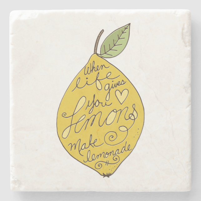 When Life Gives you Lemons Stone Coaster (Front)