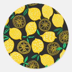 When Life Gives You Lemons Sunny Yellow Lemon Classic Round Sticker