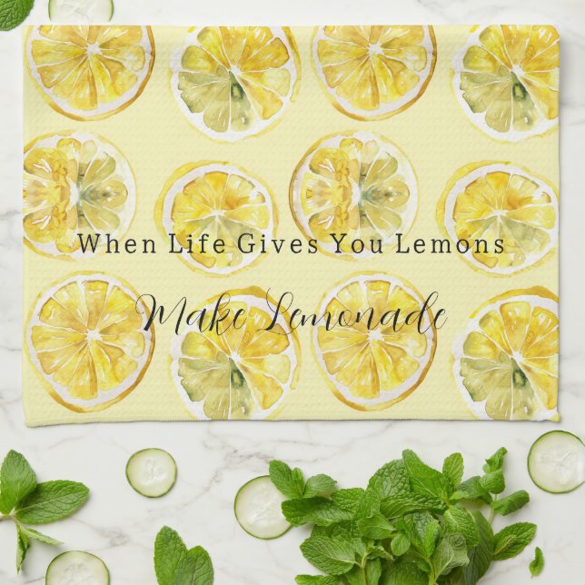 When Life Gives You Lemons Tea Towel (Folded)