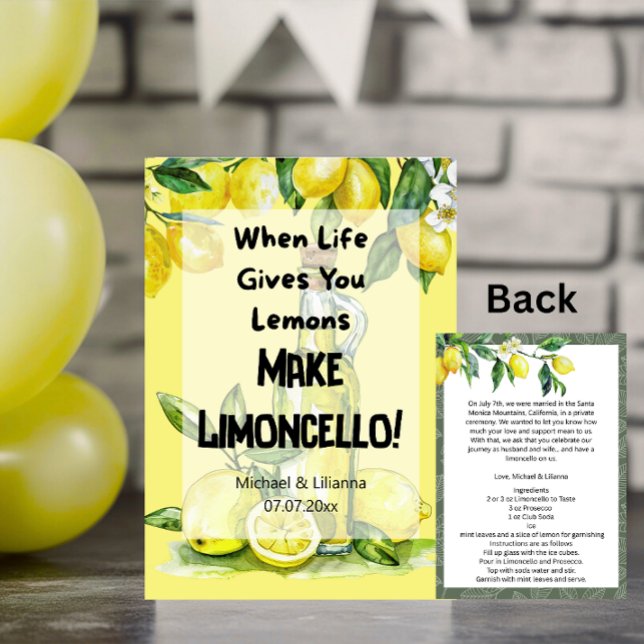 When Life Gives you Limoncello Elopement Card (Creator Uploaded)